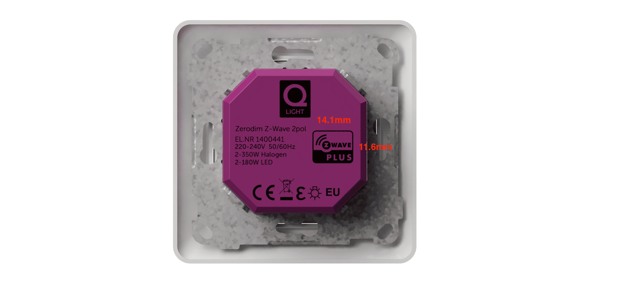 Zerodim Z-Wave 2pol back