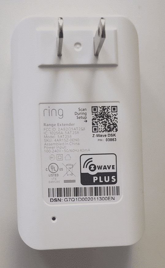 Z Wave logo and QR code on Product 