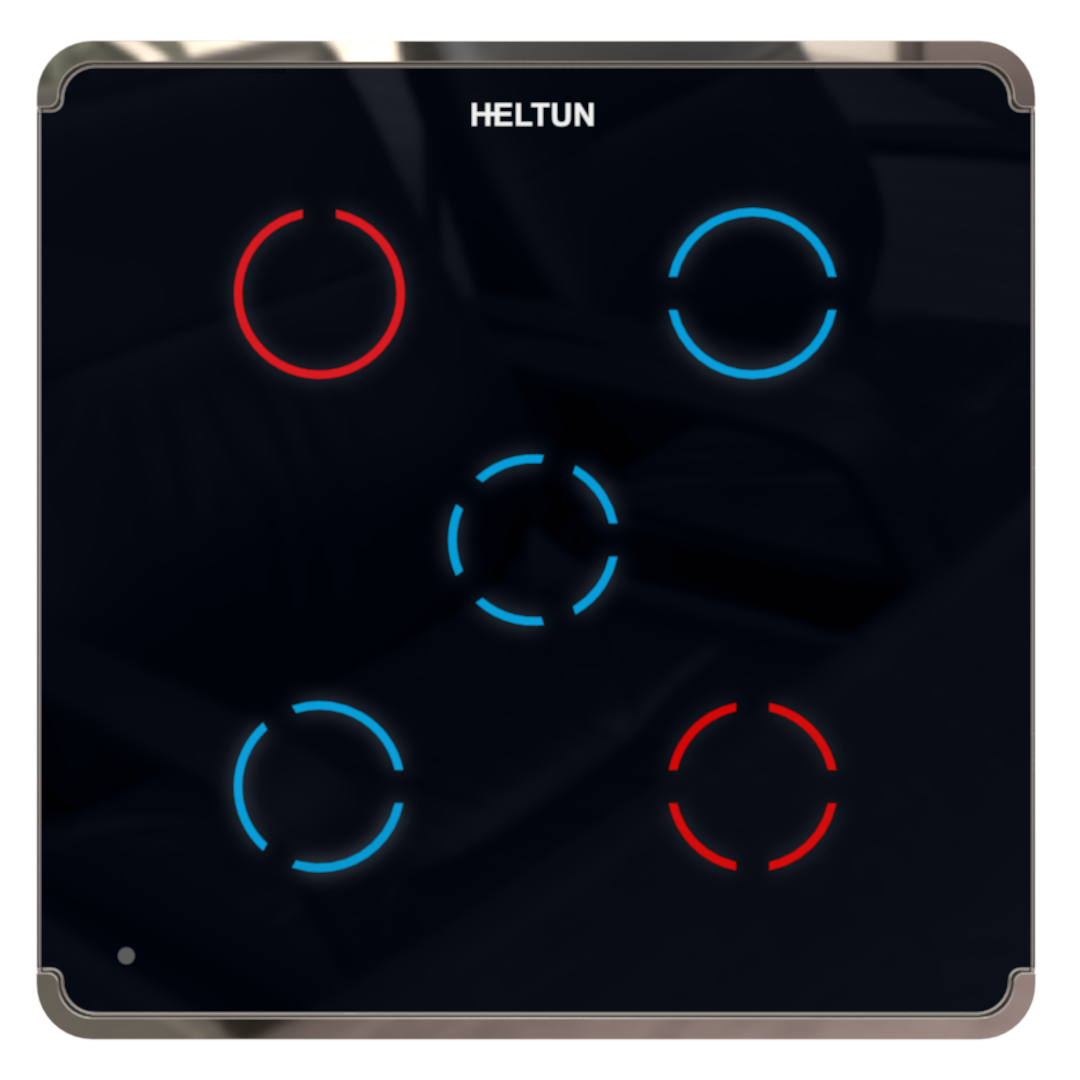 HELTUN HE-TPS05  Touch Panel Switch (Black glass Chrome frame)