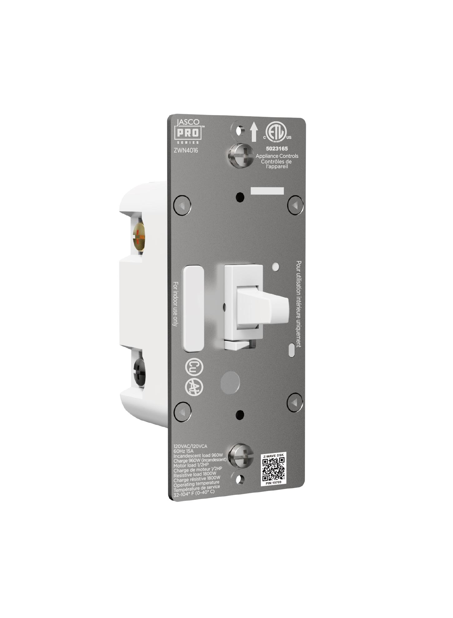 Z-Wave Plus In-Wall Smart Switch, White Toggle, 800S by Jasco Pro Series