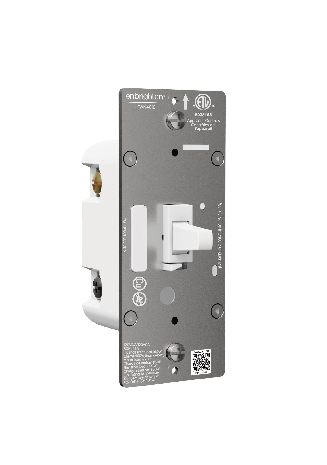 Z-Wave Plus In-Wall Smart Switch, White Toggle, 800S